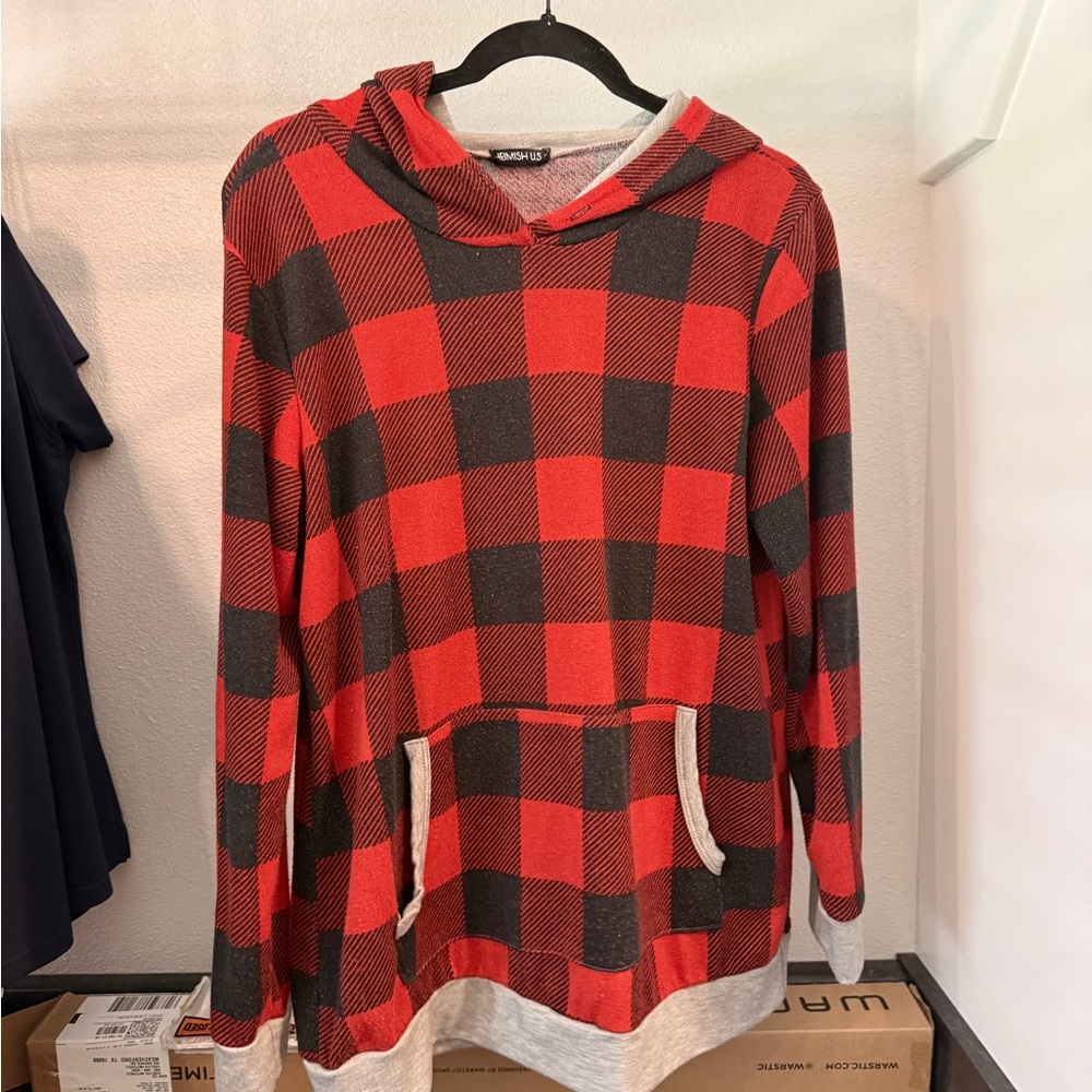 Ladies buffalo check hoodie